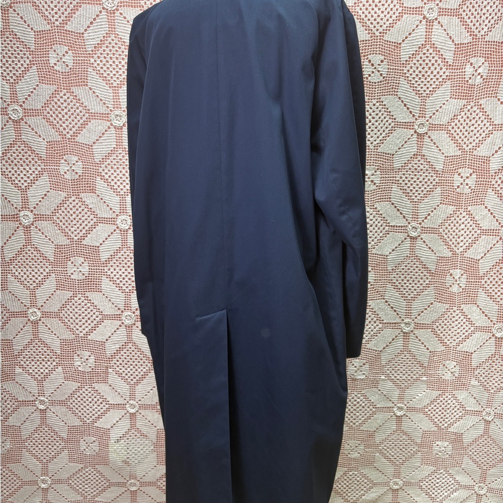 Aquascutum London Vintage Raincoat Navy Aqua 5 Waterproof Trench Coat - Picture 8 of 12